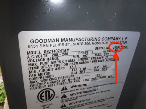 G here stands for Gas and 26 means 26th unit produced in the lot. . How to read a goodman serial number